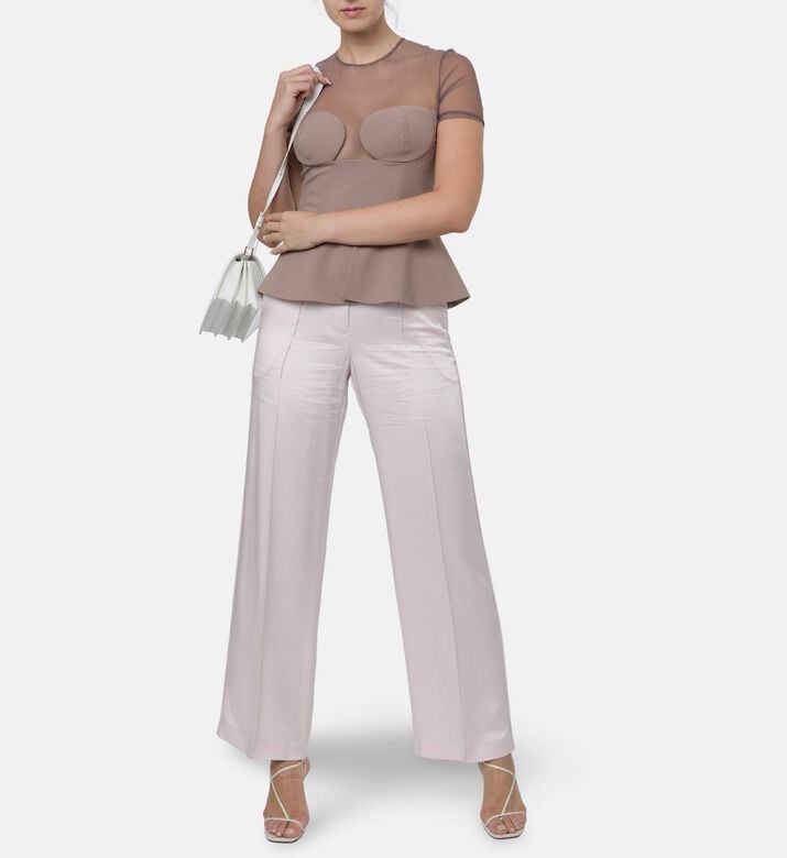 Jil Sander Classic Button Closure Pants, Pink, 34, Model View