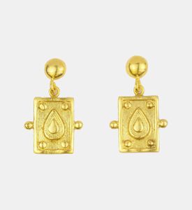 Ottoman Hands Rectangular-shape Drop Stud Earrings, Packshot View