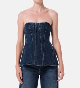 Citizen of Humanity Sleeveless Denim Corset, Model View