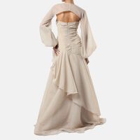 Rushed Detached Sleeves Gown