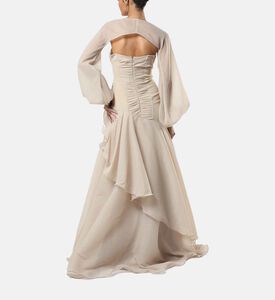 Rushed Detached Sleeves Gown