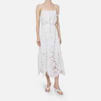 Floral-embroidery Richelieu Sleeveless Maxi Dress