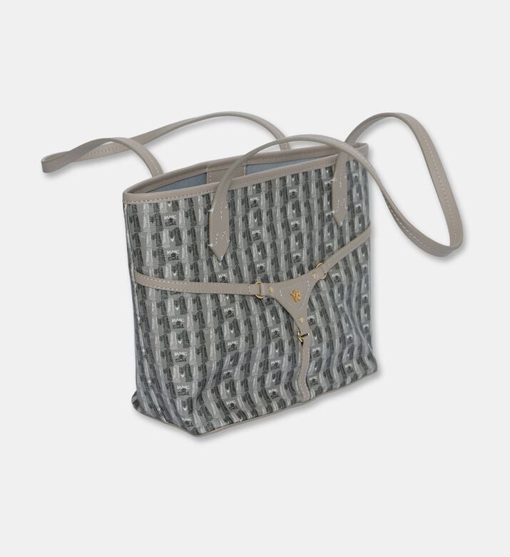 Manc Bella Monogram Pattern Mini Tote Bag, Grey, Packshot View