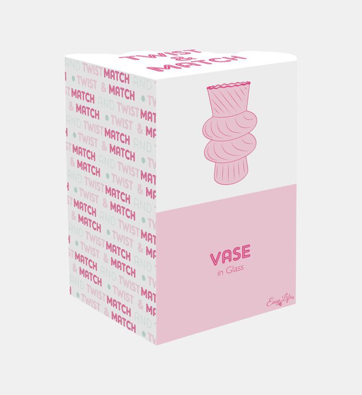 Easy Life Glass Double-bulbous Vase, Pink, Packshot View