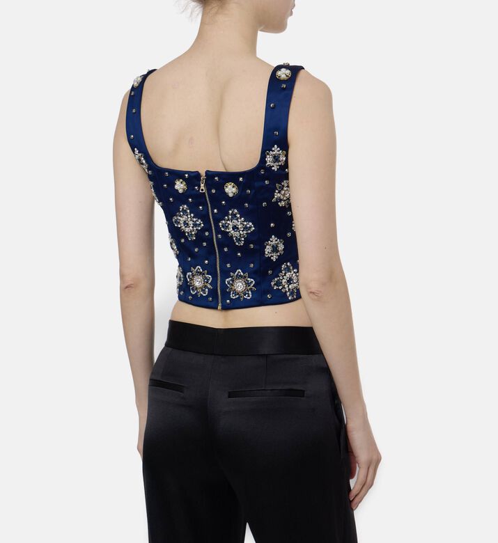 Alice and Olivia Rhinestone-embellished Sleeveless Top, Model View