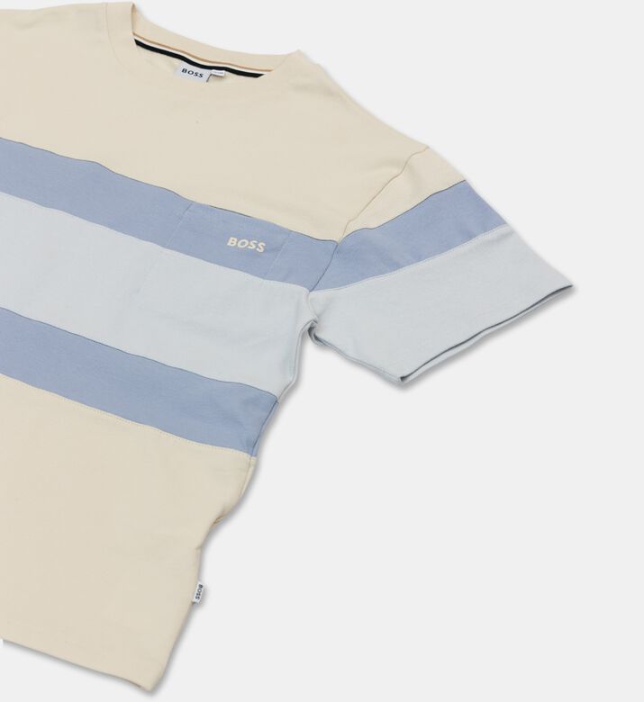 Boss Striped Piqu&eacute; Loose-fit T-shirt, Packshot View