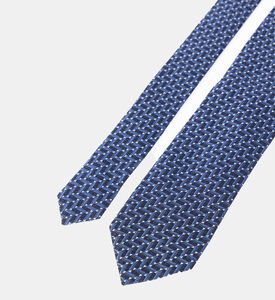 Pointed Tip Jacquard Silk Tie