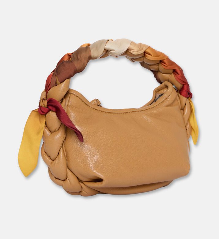Hereu Intertwined Foulard-detail Shoulder Bag, Camel, Packshot View