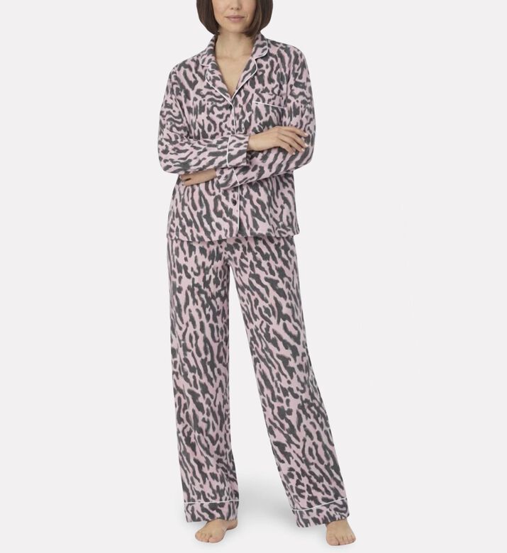 DKNY Fleece Animal Print Pajama Set, Model View