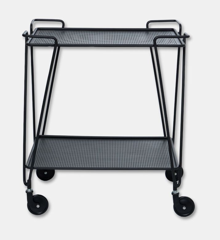 Home Deco and More Two-tier Serving Cart, Black, Packshot View