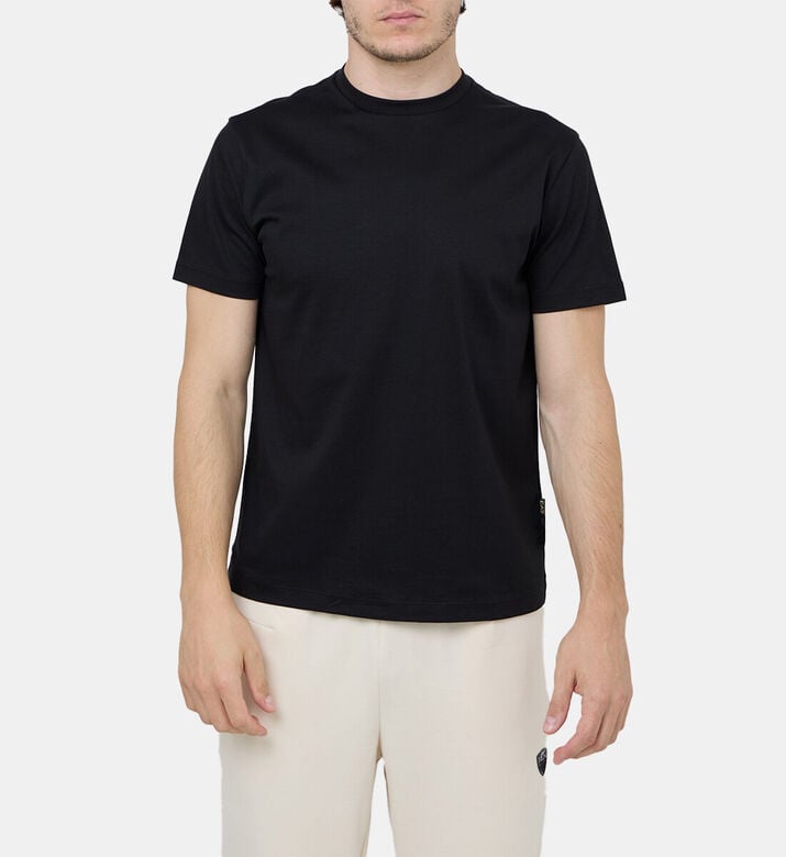 EA7 Logo-print Crewneck T-shirt, Black, Xxl, Model View