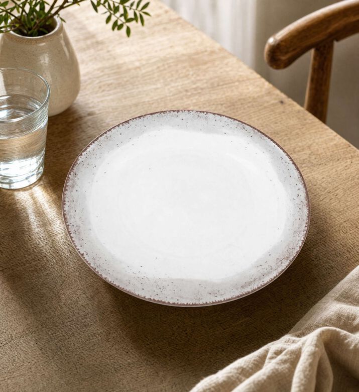 Spal Blend Simple Cinza Soup Plate, Model View