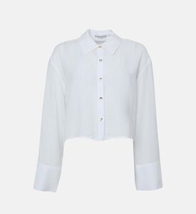 Finely Wide-sleeve Cropped Shirt