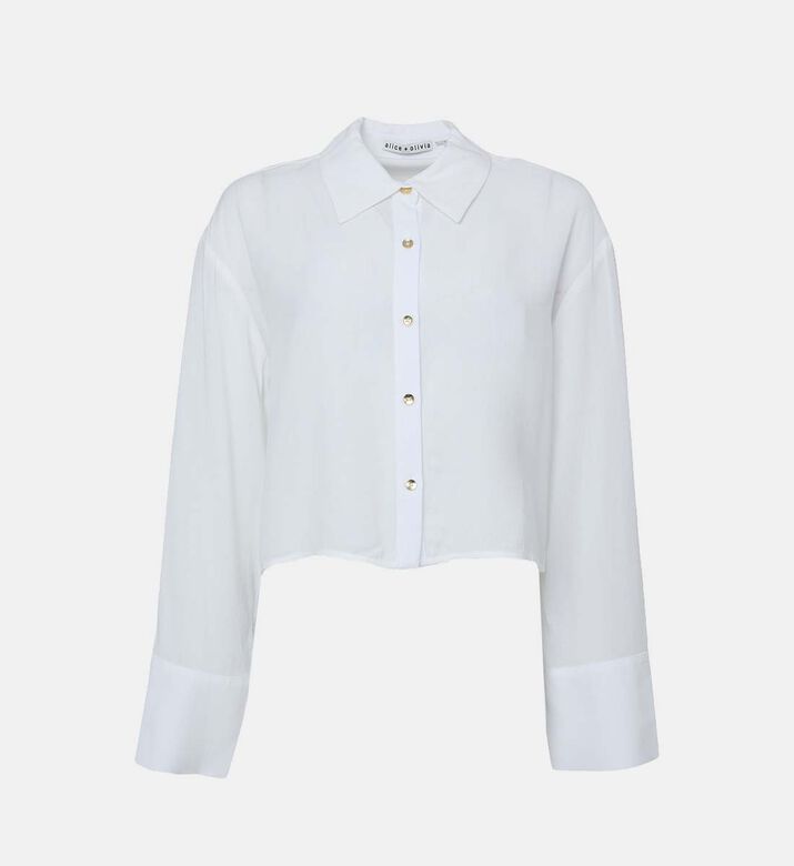 Finely Wide-sleeve Cropped Shirt