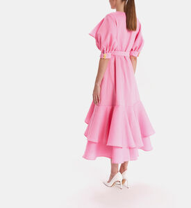 Ruffle Shoulder Midi Dress