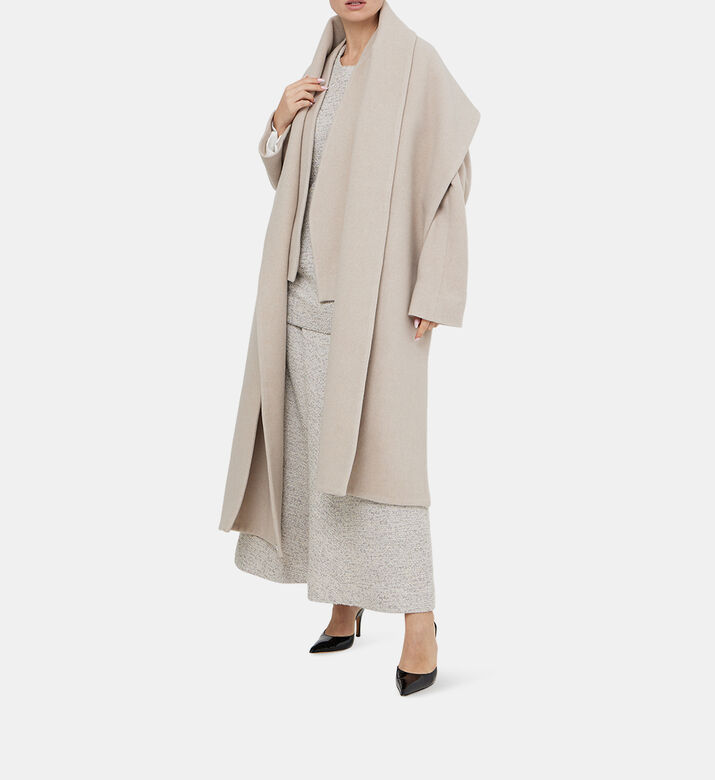 Tamuna Scarf Short Wool Coat