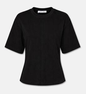 Samsoe Cotton Cropped T-shirt, Black, M, Packshot View