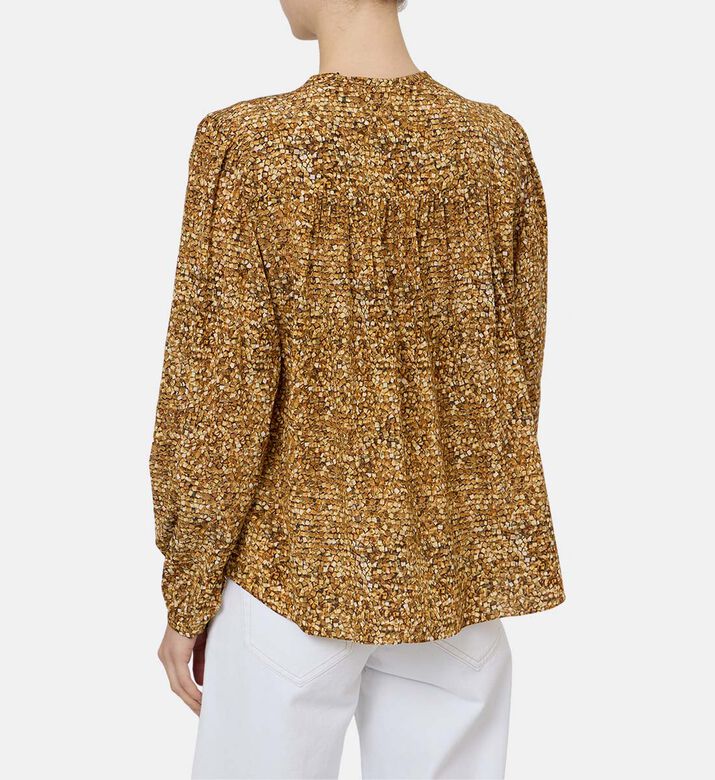 بلوزة طويلة الأكمام بطبعة على كاملها