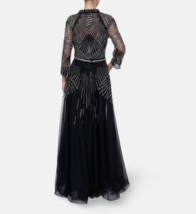 Christophe Guillarme Front Slit Column-cut Dress, Black, 46, Model View