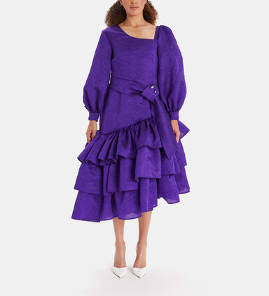 Voluminous Ruffle Midi Dress