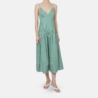 Cotton Stripe Pattern Sleeveless Dress