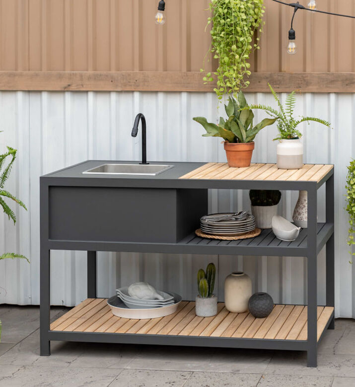 طاولة مطبخ خارجية من خشب الساج العنبر