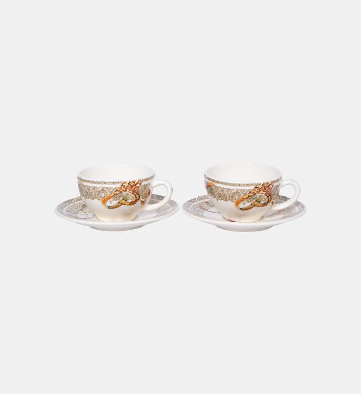 Porcelain Printed Tea Cup Saucer Set