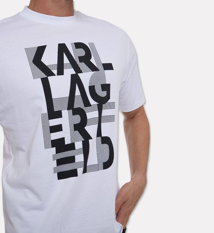 Karl Lagerfeld Jersey Cotton Printed Oversized T-shirt, Model View