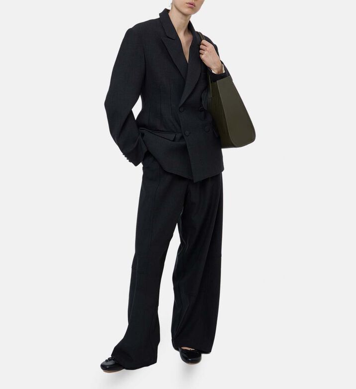 Plan C Double-breasted Closure Blazer, Model View