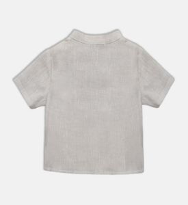 قميص ديف كتان بياقة مفتوحة