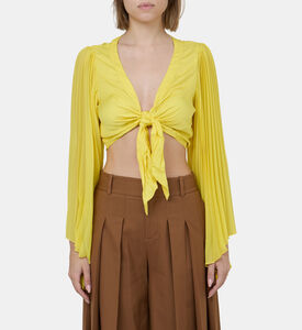 بلوزة روشيل بأكمام مطوية قصيرة