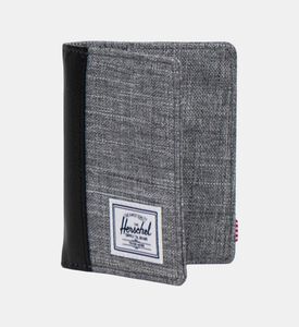 Raven Crosshatch Refined Vegan Leather Spine-detail Wallet