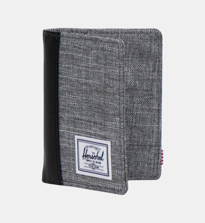 Raven Crosshatch Refined Vegan Leather Spine-detail Wallet
