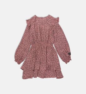 Animal-print Long-sleeve Dress