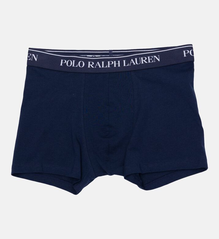 Ralph Lauren Cotton Blend Logo-waist 5-pack Trunks Set, Navy, M, Packshot View