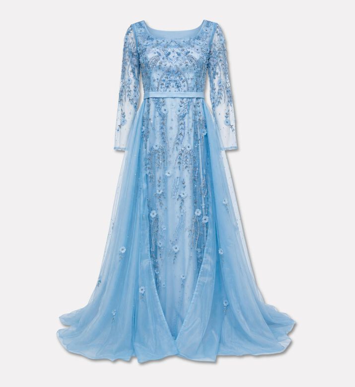Suzy Matar Tulle Embellished Evening Gown, Packshot View
