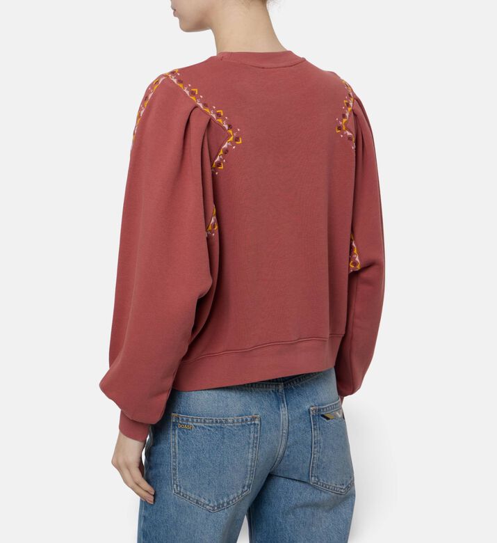 Ba and Sh Embellished Long-sleeve Sweatshirt, Pink, S, Model View