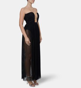 Nensi Dojaka Regal Corseted Draped Detailing Gown, Model View