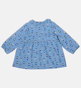 Bobo Choses All-over Doll-print Ruffled Collar Elasticated Cuffs A-line Dress, Packshot View