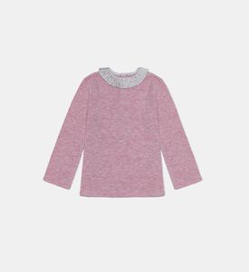 قميص بياقة مكشكشة بقصة مريحة