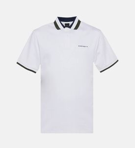 Hackett London Button Placket Short-sleeve Polo Shirt, White, L, Packshot View
