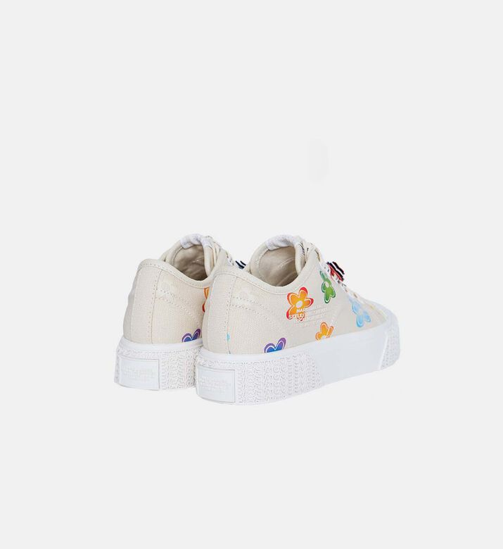 حذاء سنيكرز منخفض بزخارف أزهار