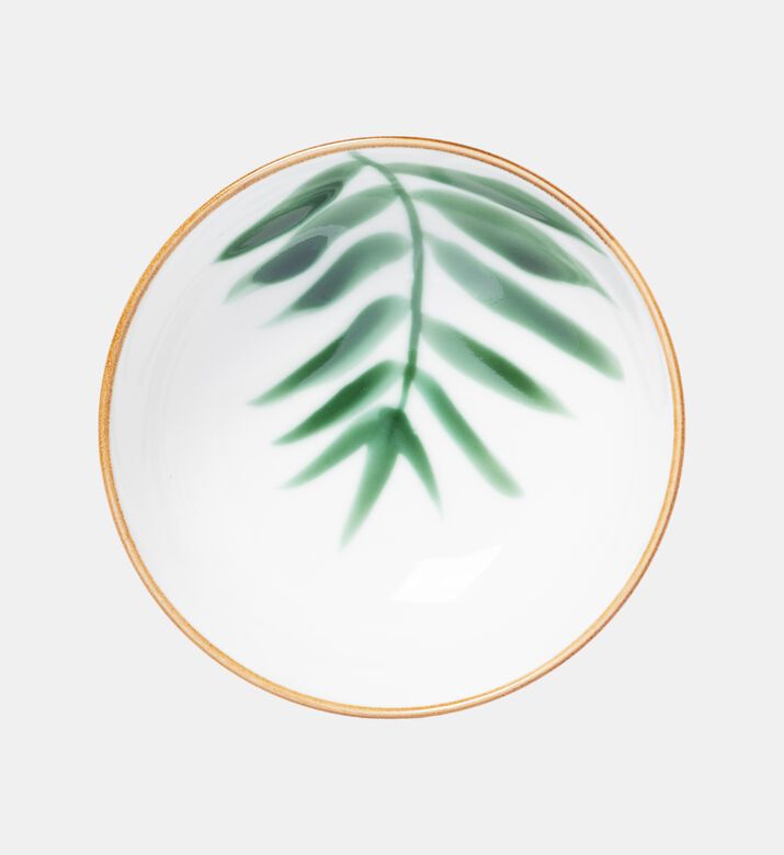 Home Deco and More Leaf Print Round Porcelain Bowl 4-piece Set - 15.8x6 Cm, Packshot View