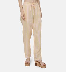 Sage Drawstring Waist Vertical Stripped Pants
