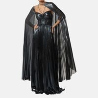 Metallic-effect Cape Maxi Gown