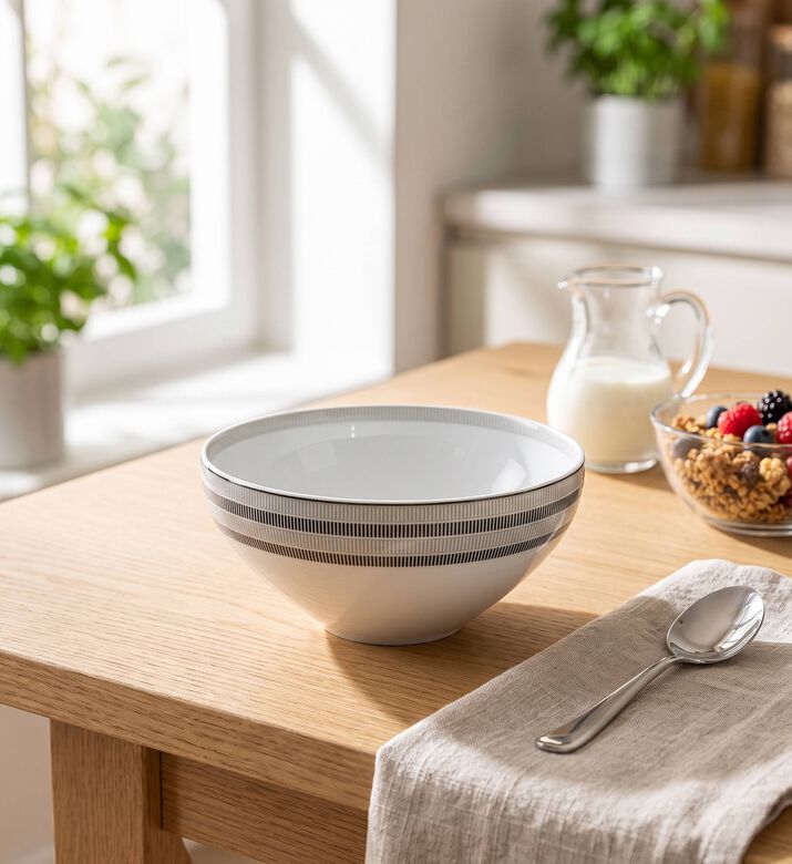 Vista Alegre Elegant Porcelain Cereal Bowl, Model View