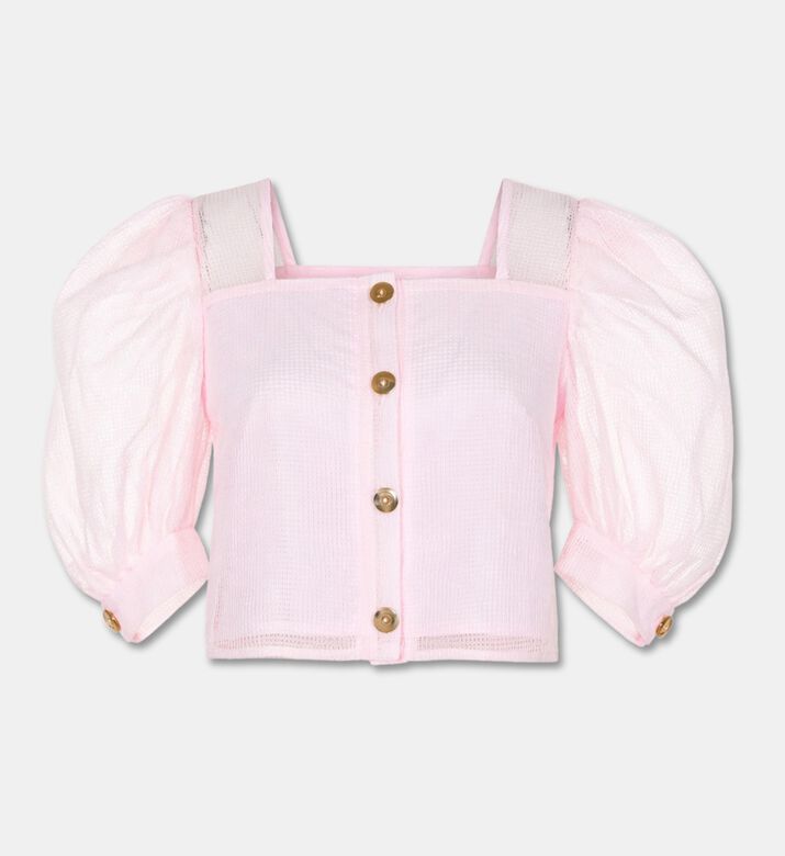Poca and Poca Sheer Puff Sleeve Crop Top, Packshot View