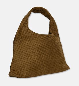 JW PEI Laura Faux Suede Woven Shoulder Bag, Olive, Packshot View