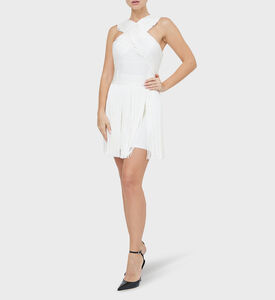 Crossover Halter Fringe Mini Dress Crossover Halter Fringe Mini Dress
