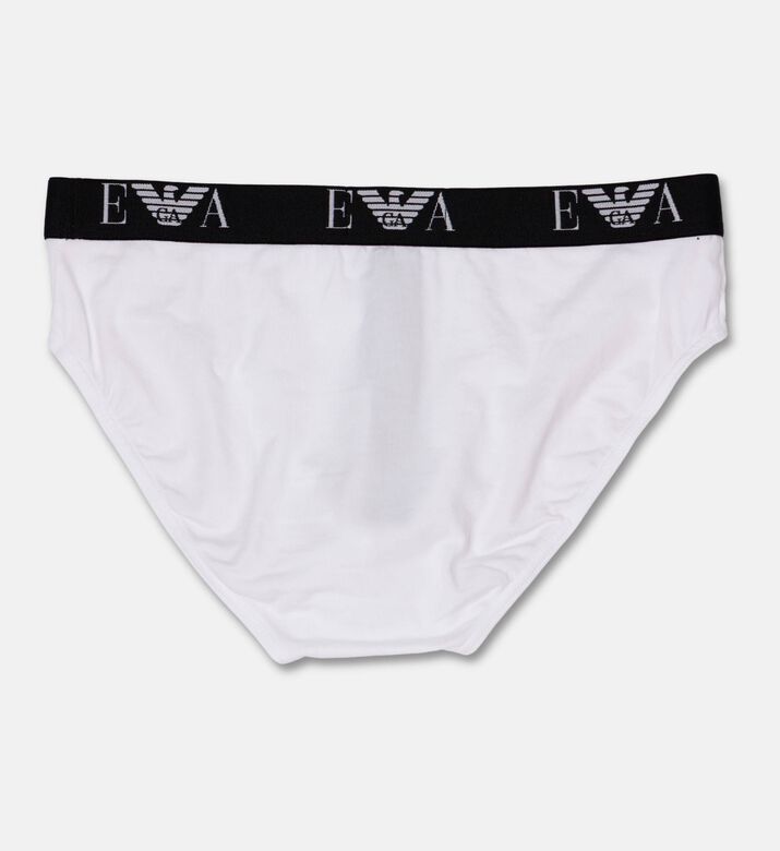 Emporio Armani Logo-waistband 3-pack Low-rise Briefs, White, Xl, Packshot View